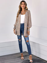 Load image into Gallery viewer, Printed Lantern Sleeve Open Front Top