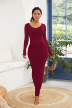 Load image into Gallery viewer, Round Neck Solid Bodycon Dress