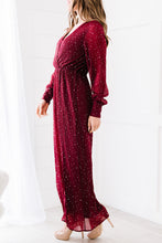 Load image into Gallery viewer, Rhinestone Surplice Split Maxi Dress