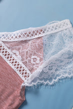 Load image into Gallery viewer, Girls Spliced Lace V-Neck Tee Shirt