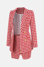 Load image into Gallery viewer, Houndstooth Double-Breasted Blazer and Slit Skirt Set