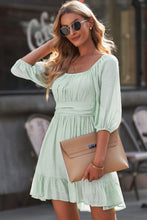 Load image into Gallery viewer, Tie-Back Ruffled Hem Square Neck Mini Dress