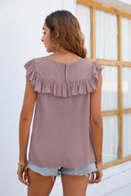 Load image into Gallery viewer, Crochet Spliced Lace Ruffled Top