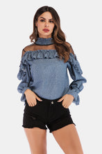 Load image into Gallery viewer, Printed Ruffle Collar Flounce Sleeve Blouse