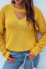 Load image into Gallery viewer, Cutout Horizontal Rib-Knit Sweater