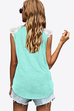 Load image into Gallery viewer, Spliced Lace Curved Hem Blouse