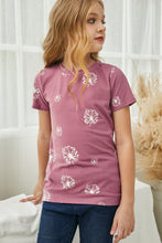 Load image into Gallery viewer, Girls Dandelion Print Round Neck Tee
