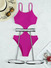 Load image into Gallery viewer, Glitter Cutout Spaghetti Strap One-Piece Swimsuit
