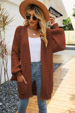 Load image into Gallery viewer, Dropped Shoulder Longline Cardigan with Pockets