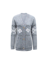 Load image into Gallery viewer, Fair Isle Snowflake Pattern Cardigan with Pockets