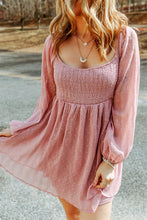 Load image into Gallery viewer, Scoop Neck Smocked Balloon Sleeve Dress