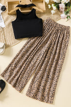 Load image into Gallery viewer, Girls Ribbed Tank and Leopard Culottes Set
