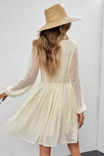 Load image into Gallery viewer, 4936 Mesh Balloon Sleeve Cream Mid Dress