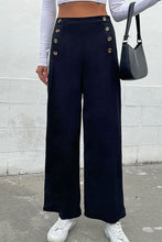 Load image into Gallery viewer, Double-Breasted Wide Leg Pants
