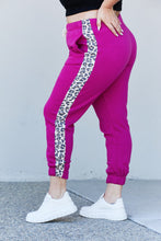 Load image into Gallery viewer, Zenana Animal Lover Full Size Leopard Panel Joggers in Magenta
