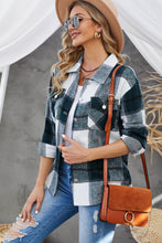 Load image into Gallery viewer, Plaid Button Down Shirt Jacket with Breast Pockets