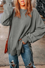Load image into Gallery viewer, Dropped Shoulder Round Neck Long Sleeve Blouse
