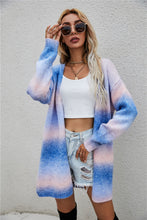 Load image into Gallery viewer, Multicolored Gradient Open Front Longline Cardigan