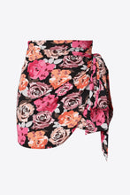 Load image into Gallery viewer, Floral Asymmetric Tie Waist Skirt