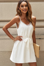 Load image into Gallery viewer, Tie Belt Spaghetti Strap Mini Dress