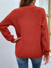 Load image into Gallery viewer, Cutout V-Neck Rib-Knit Sweater