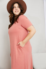 Load image into Gallery viewer, Zenana Full Size Short Sleeve V-Neck T-Shirt Dress with Pockets