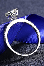 Load image into Gallery viewer, 1 Carat Moissanite Rhodium-Plated Side Stone Ring