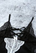 Load image into Gallery viewer, Lace Contrast Ruffled Teddy Lingerie