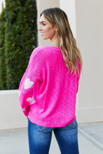 Load image into Gallery viewer, ADORA Heart Print V-Neck Knit Pullover