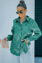 Load image into Gallery viewer, Plaid Puff Sleeve Button-Up Shirt