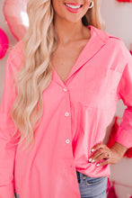 Load image into Gallery viewer, Double Take Buttoned Lapel Collar Dropped Shoulder Long Shirt