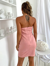 Load image into Gallery viewer, Seam Detail Strapless Zip-Back Mini Dress