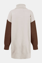 Load image into Gallery viewer, Color Block Turtleneck Sweater Dress