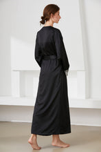 Load image into Gallery viewer, Contrast Lace Trim Belted Robe