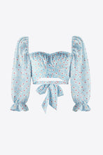 Load image into Gallery viewer, Printed Long Flounce Sleeve Cropped Blouse