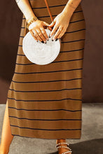 Load image into Gallery viewer, Striped Slit Sleeveless Maxi Dress