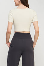 Load image into Gallery viewer, Round Neck Short Sleeve Cropped Sports Top