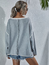 Load image into Gallery viewer, Dropped Shoulder Boat Neck Long Sleeve Sweater