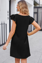 Load image into Gallery viewer, Ruffled V-Neck Flutter Sleeve Dress