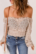 Load image into Gallery viewer, Ditsy Floral Off-Shoulder Frill Trim Cropped Top