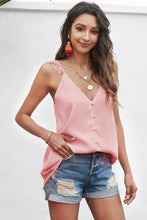 Load image into Gallery viewer, Adjustable Lace Straps Buttons Tank