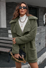 Load image into Gallery viewer, Button Front Lapel Collar Teddy Coat