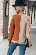 Load image into Gallery viewer, Two-Tone Round Neck Raglan Sleeve Sweatshirt