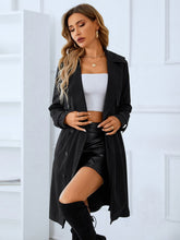 Load image into Gallery viewer, Lapel Collar Tie Belt Double-Breasted Trench Coat