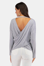 Load image into Gallery viewer, V-Neck Drop Shoulder Open Back Sweatshirt