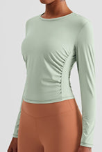 Load image into Gallery viewer, Gathered Detail Long Sleeve Sports Top