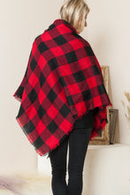 Load image into Gallery viewer, Justin Taylor Plaid Raw Hem Scarf in Black/Red