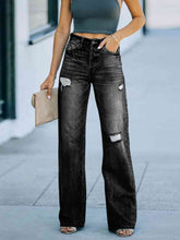Load image into Gallery viewer, Distressed Straight Leg Jeans