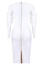 Load image into Gallery viewer, Zip-Back Slit Crewneck Bodycon Dress