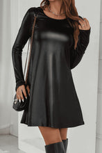 Load image into Gallery viewer, Round Neck Long Sleeve Mini Dress